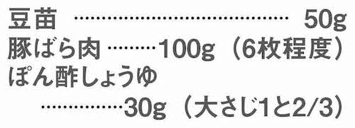 豆苗の豚巻きの材料