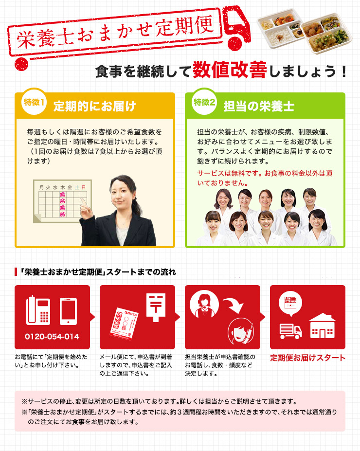栄養士おまかせ定期便 食事を継続して数値改善しましょう!