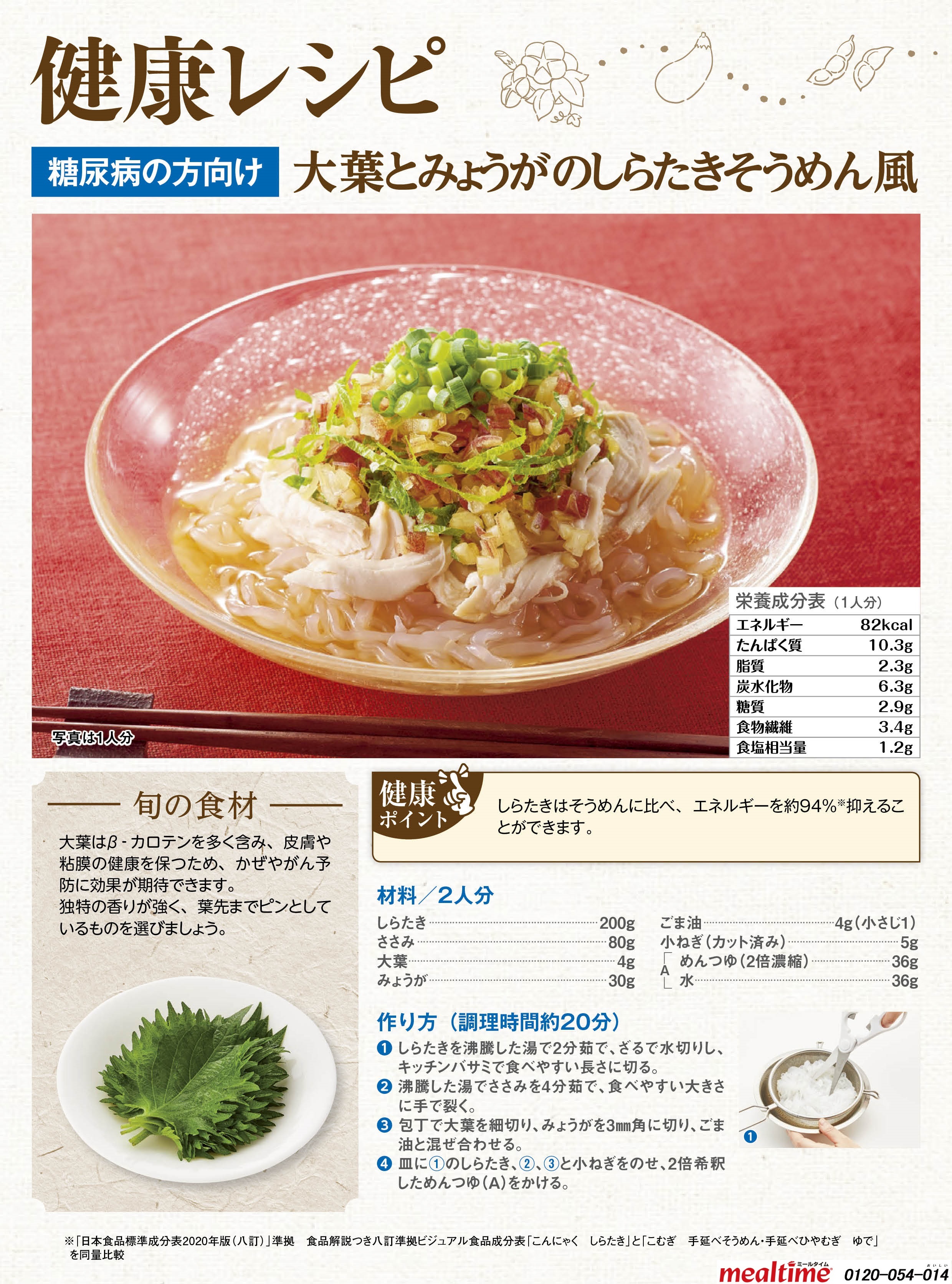 Recipe diabetes diabetes summer 大葉とみょうがのしらたきそうめん風